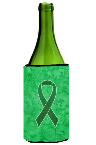 Kelly Green Ribbon for Kidney Cancer Awareness Wine Bottle Beverage Insulator Hugger AN1220LITERK by Caroline&#39;s Treasures