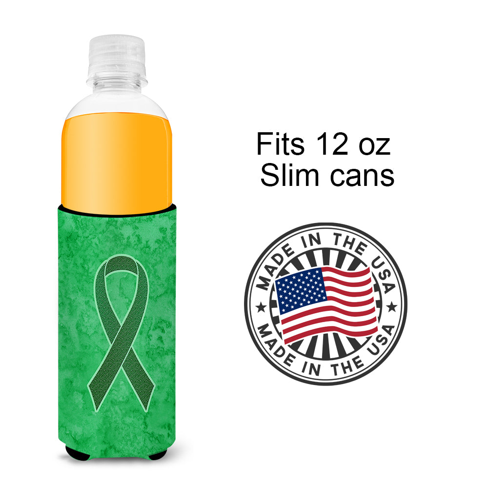 Kelly Green Ribbon for Kidney Cancer Awareness Ultra Beverage Insulators for slim cans AN1220MUK