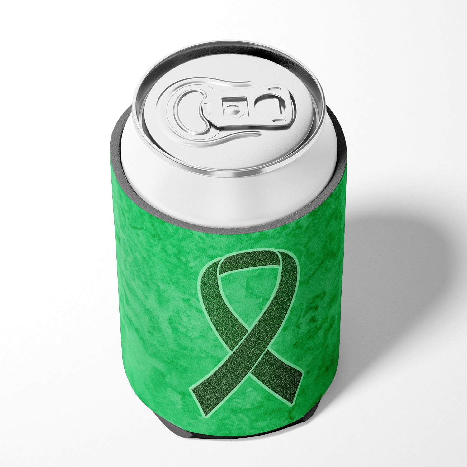 Emerald Green Ribbon for Liver Cancer Awareness Can or Bottle Hugger AN1221CC