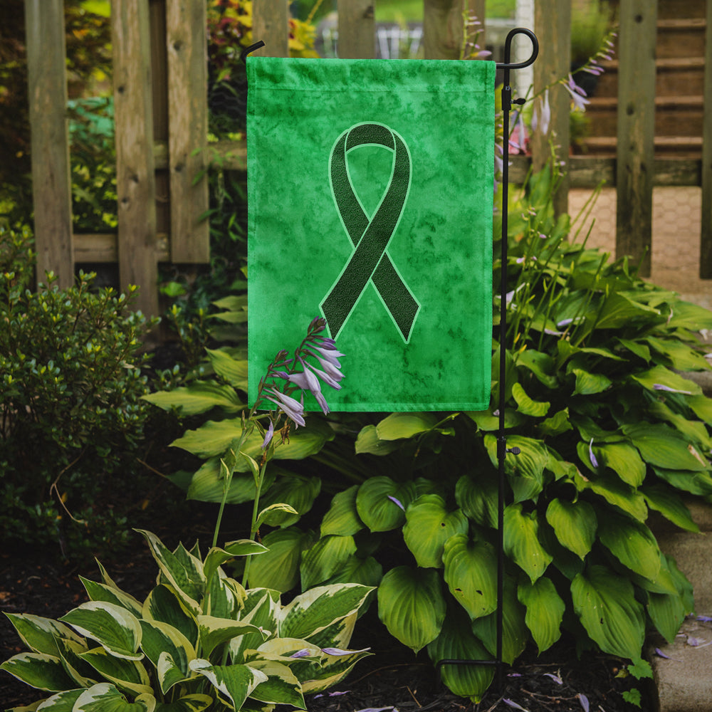 Caroline's Treasures Emerald Green Ribbon for Liver Cancer Awareness Garden Flag – Inspirational Outdoor Support Decor AN1221GF