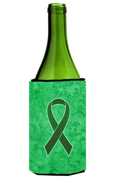 Emerald Green Ribbon for Liver Cancer Awareness Wine Bottle Beverage Insulator Hugger AN1221LITERK by Caroline&#39;s Treasures