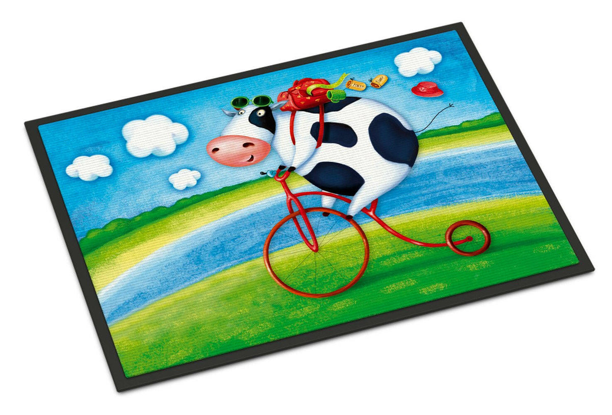 Cow riding Bicycle Indoor or Outdoor Mat 24x36 APH0076JMAT - the-store.com