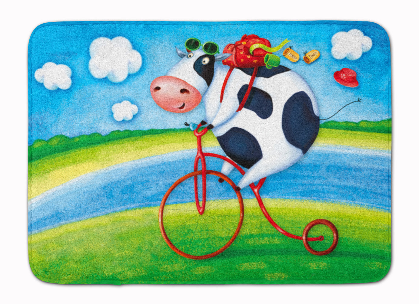 Cow riding Bicycle Machine Washable Memory Foam Mat APH0076RUG - the-store.com