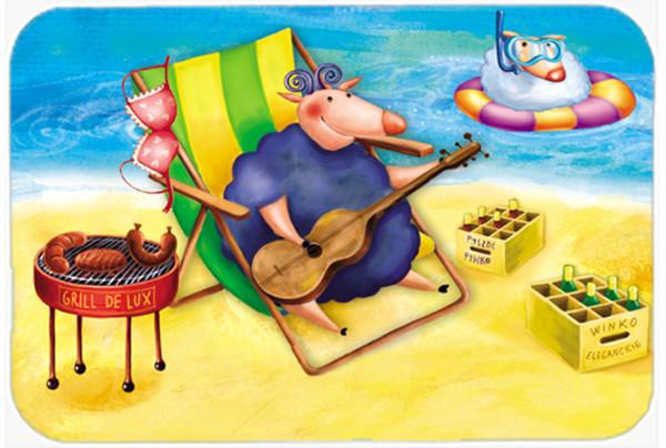 Pig Sunbathing on the Beach Glass Cutting Board Large APH0079LCB by Caroline&#39;s Treasures