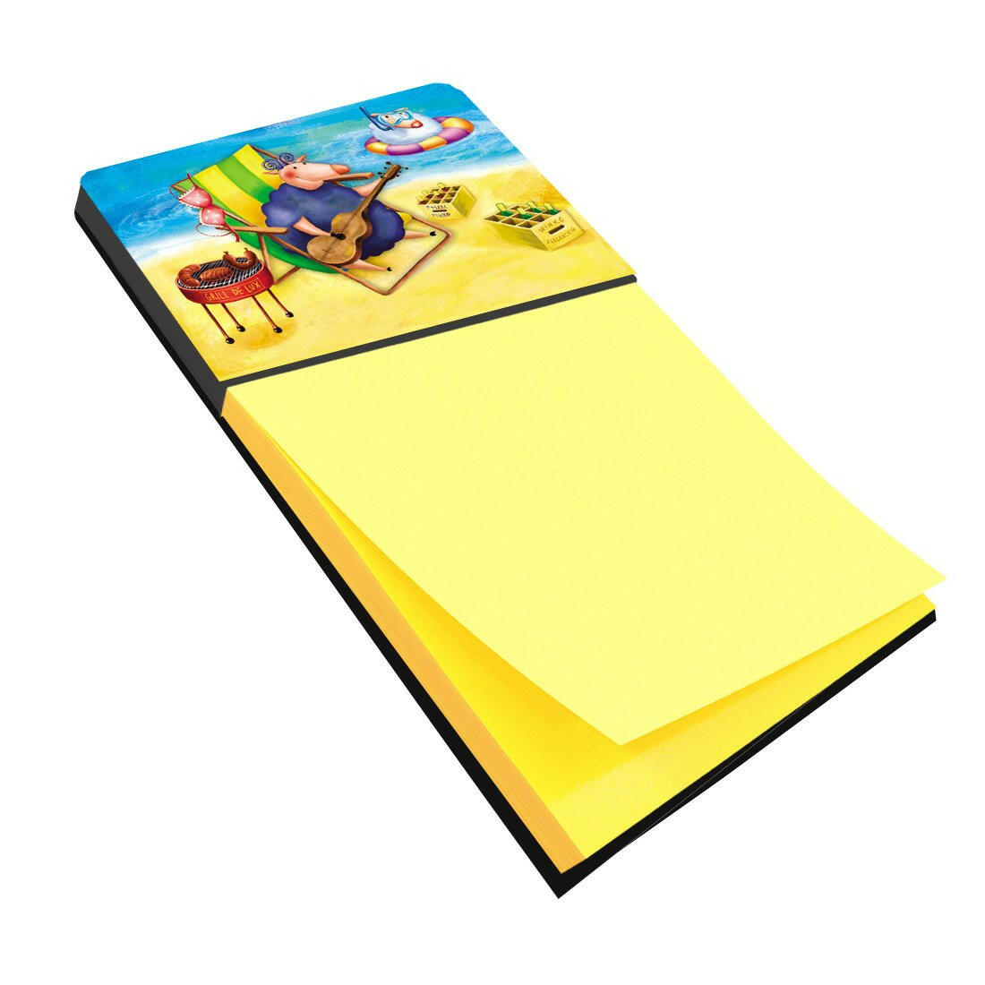Pig Sunbathing on the Beach Sticky Note Holder APH0079SN by Caroline&#39;s Treasures