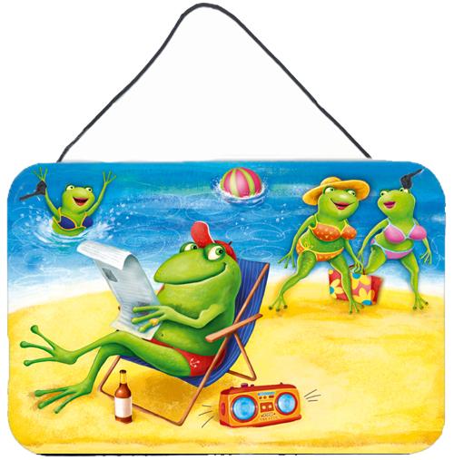 Frogs on the Beach Wall or Door Hanging Prints APH0080DS812 by Caroline&#39;s Treasures