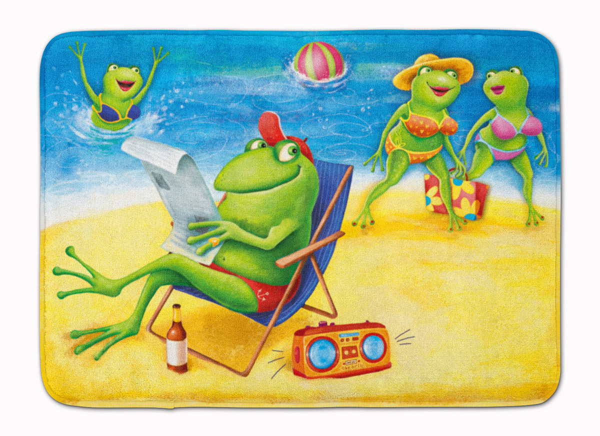 Frogs on the Beach Machine Washable Memory Foam Mat APH0080RUG - the-store.com