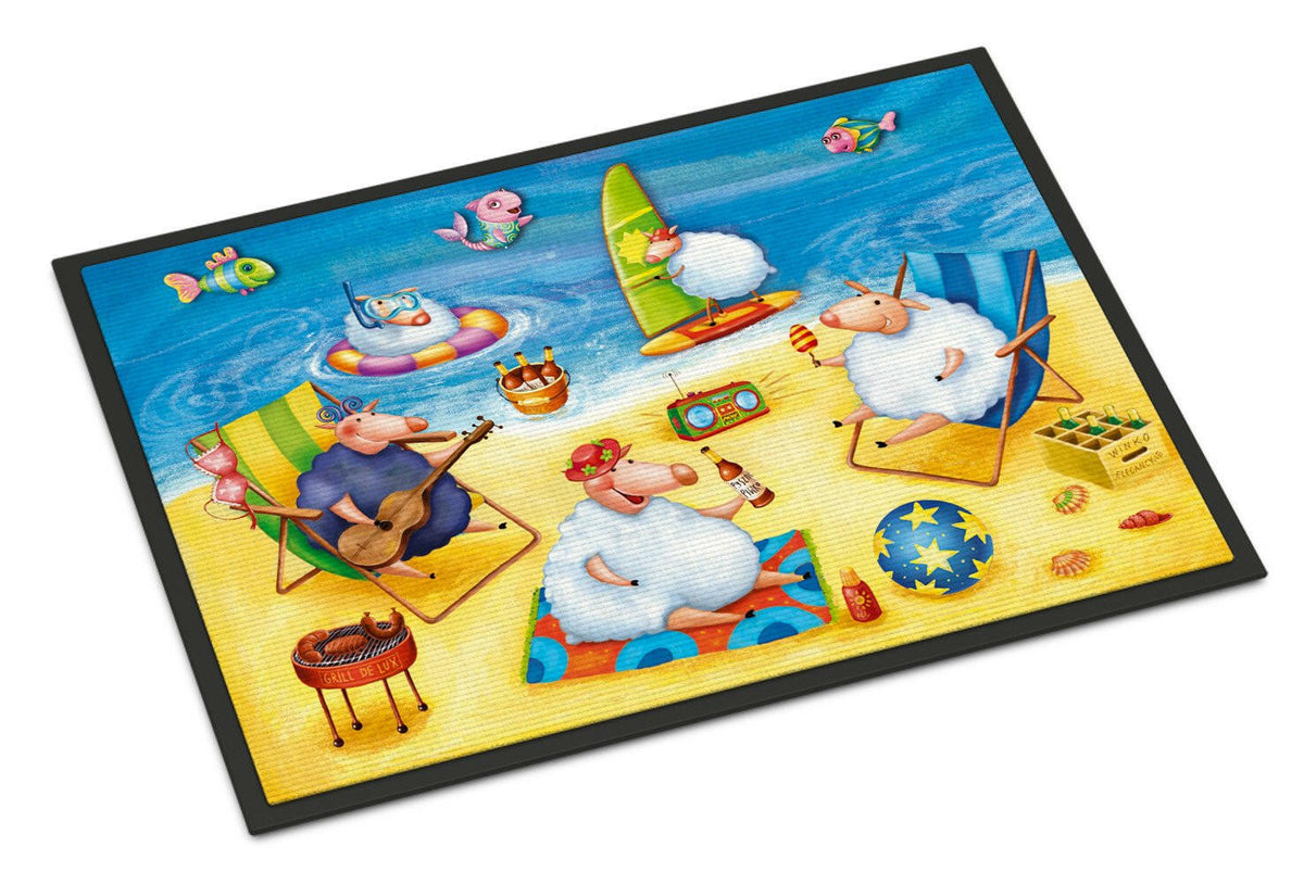 Party Pigs on the Beach Indoor or Outdoor Mat 24x36 APH0081JMAT - the-store.com