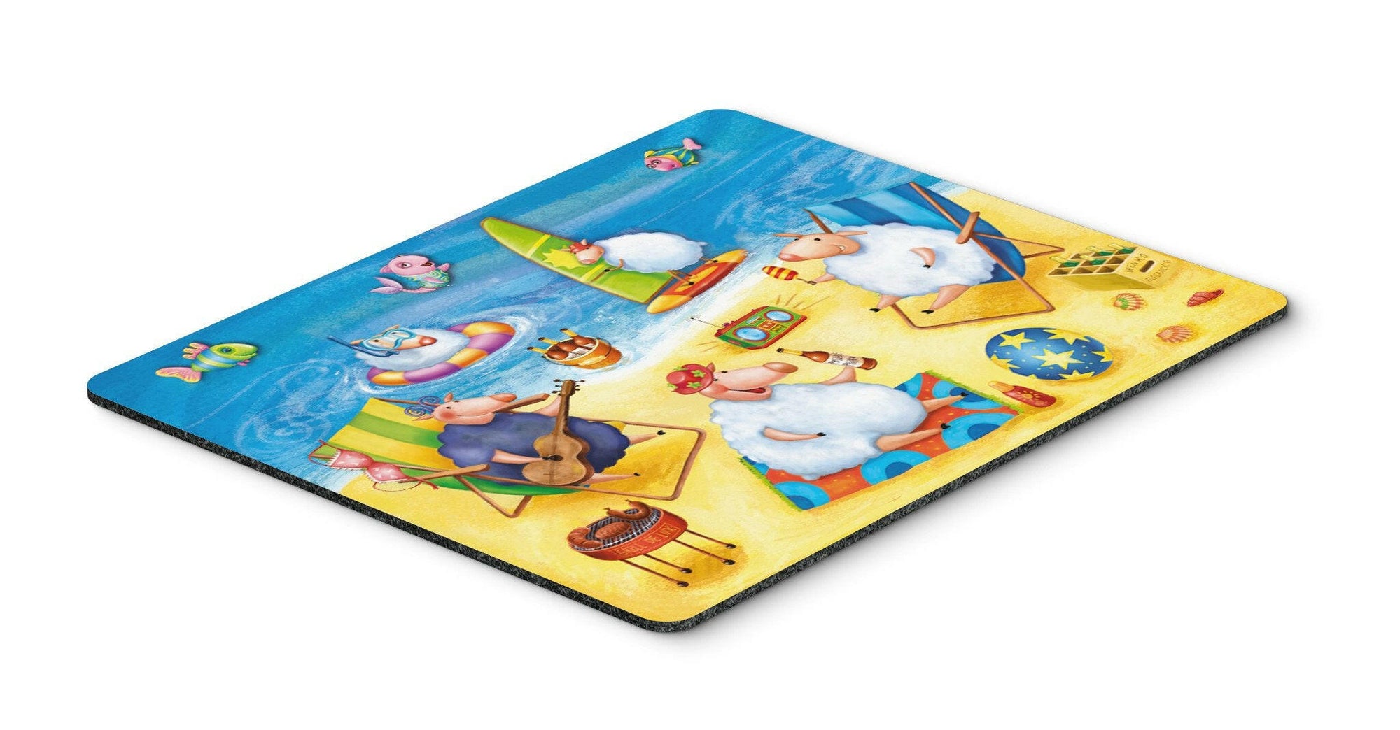 Party Pigs on the Beach Mouse Pad, Hot Pad or Trivet APH0081MP by Caroline's Treasures