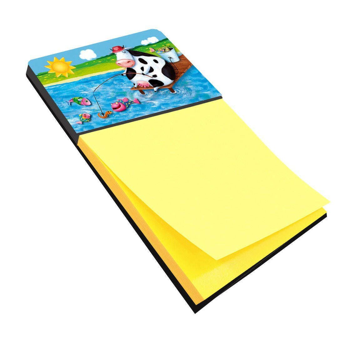 Cow Fishing off of a Pier Sticky Note Holder APH0085SN by Caroline&#39;s Treasures