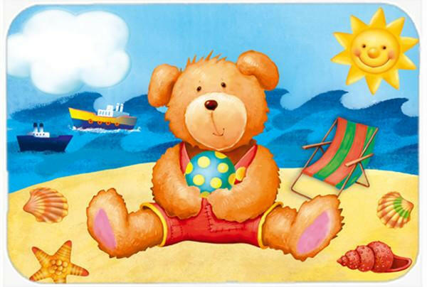 Teddy Bear on the Beach Glass Cutting Board Large APH0088LCB by Caroline&#39;s Treasures