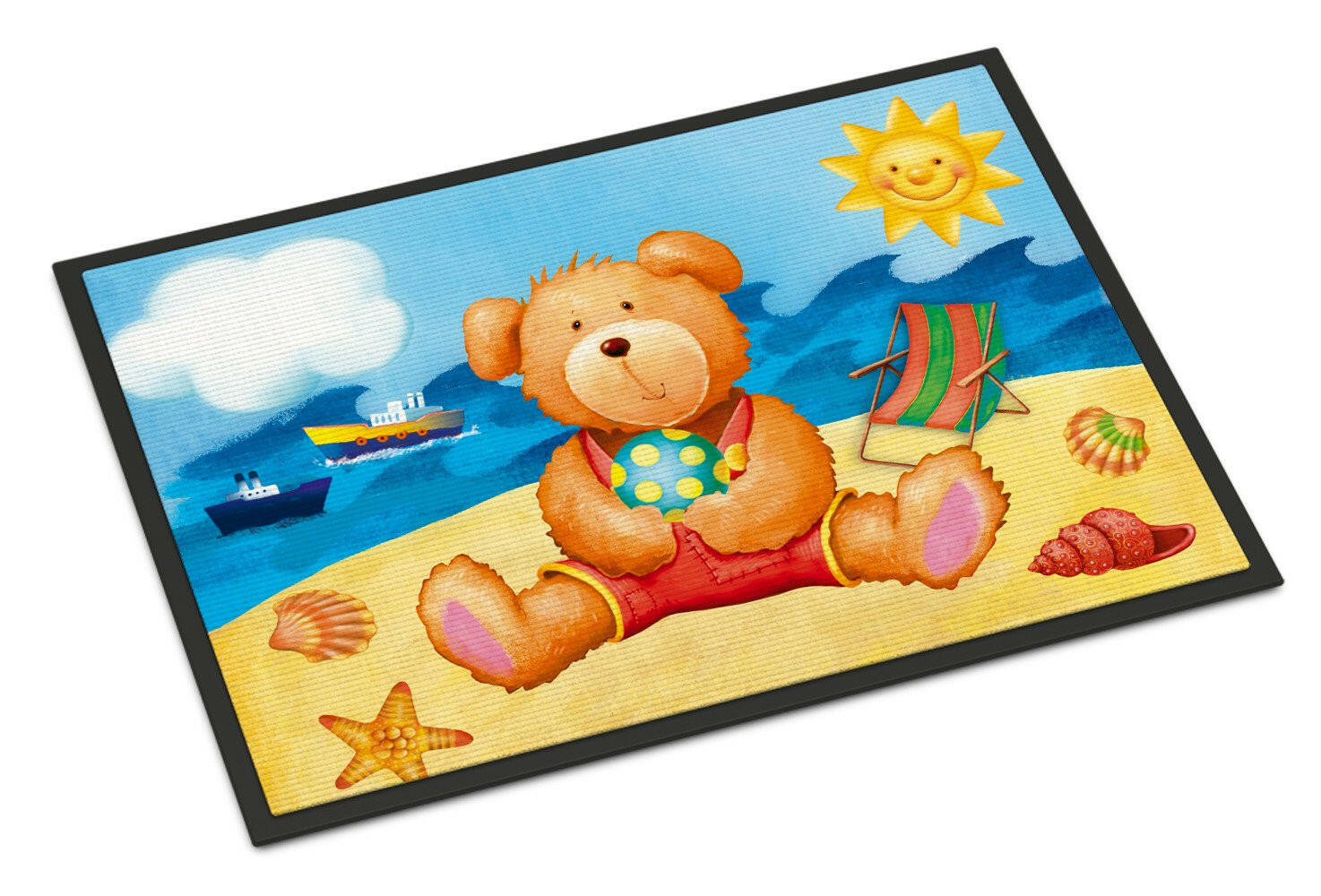 Teddy Bear on the Beach Indoor or Outdoor Mat 18x27 APH0088MAT - the-store.com