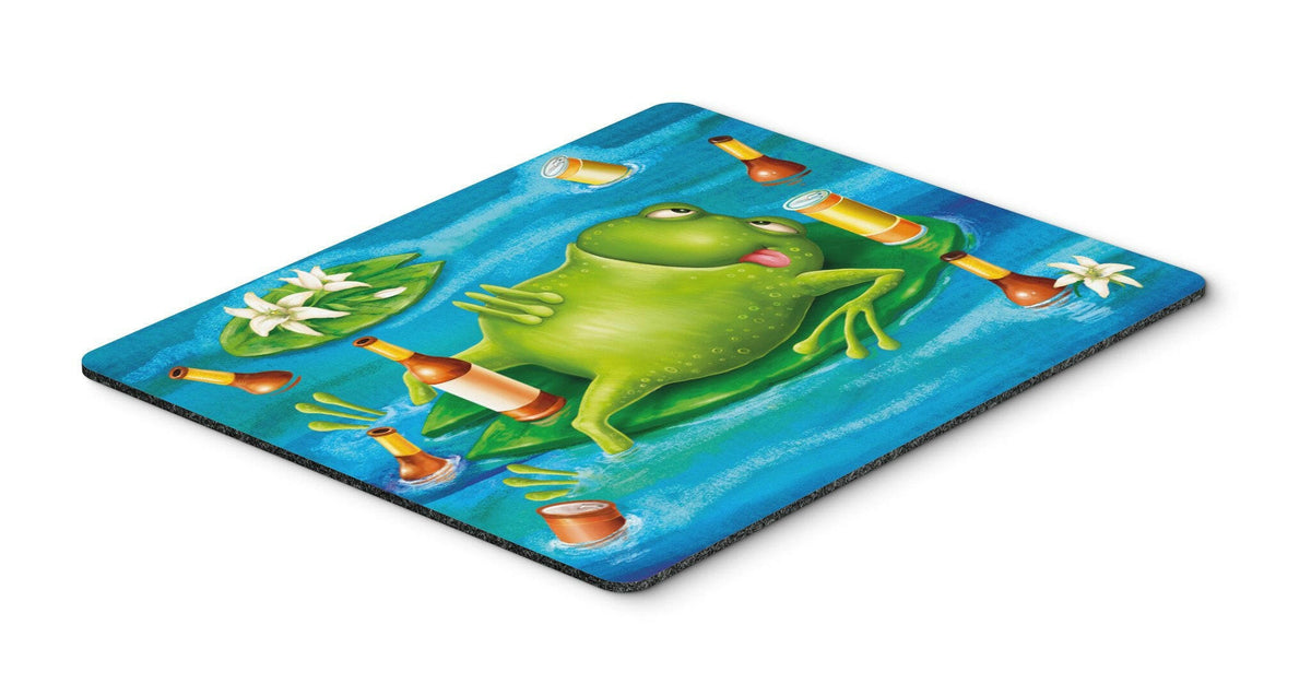 Frog Drinking Beer Mouse Pad, Hot Pad or Trivet APH0093MP by Caroline&#39;s Treasures
