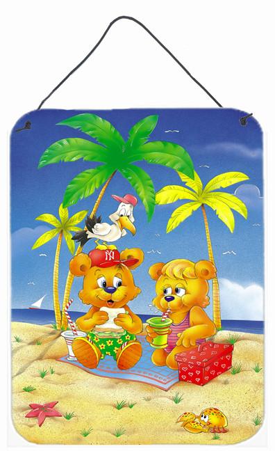 Teddy Bears Picnic on the Beach Wall or Door Hanging Prints APH0239DS1216 by Caroline&#39;s Treasures