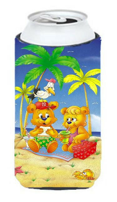 Teddy Bears Picnic on the Beach Tall Boy Beverage Insulator Hugger APH0239TBC by Caroline's Treasures
