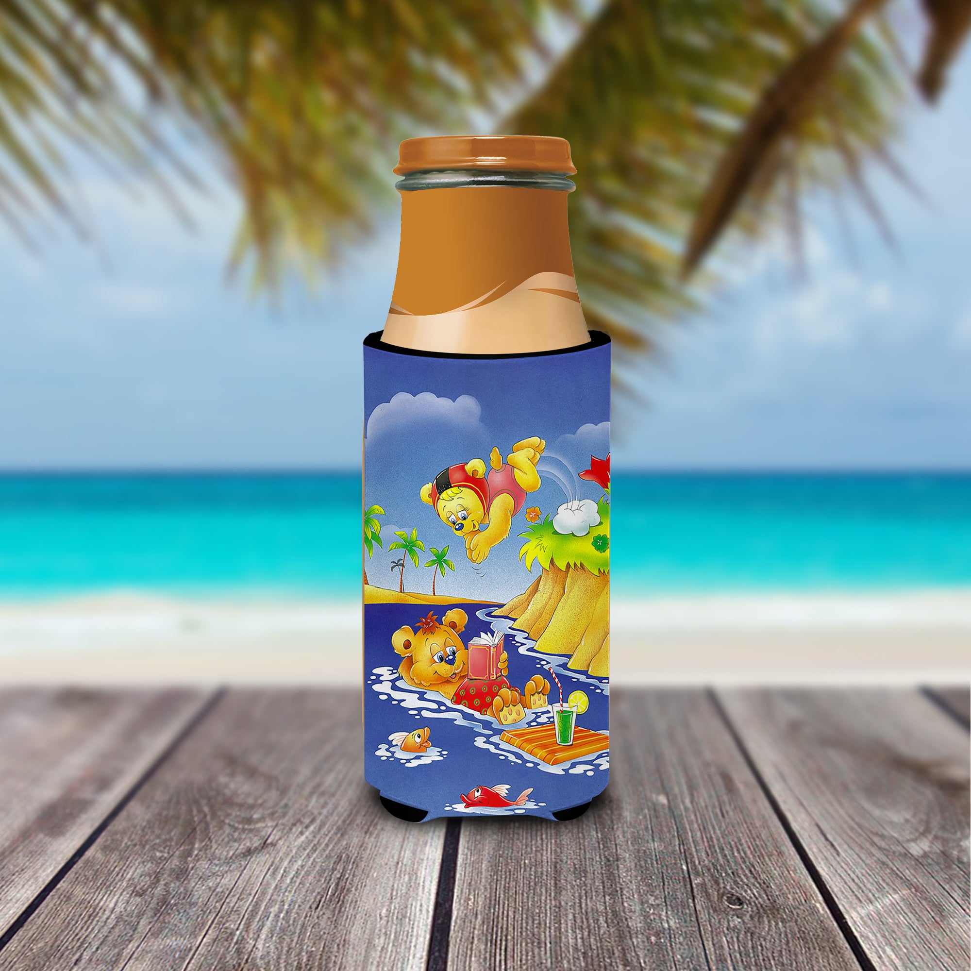 Teddy Bears Swimming and Diving  Ultra Beverage Insulators for slim cans APH0240MUK