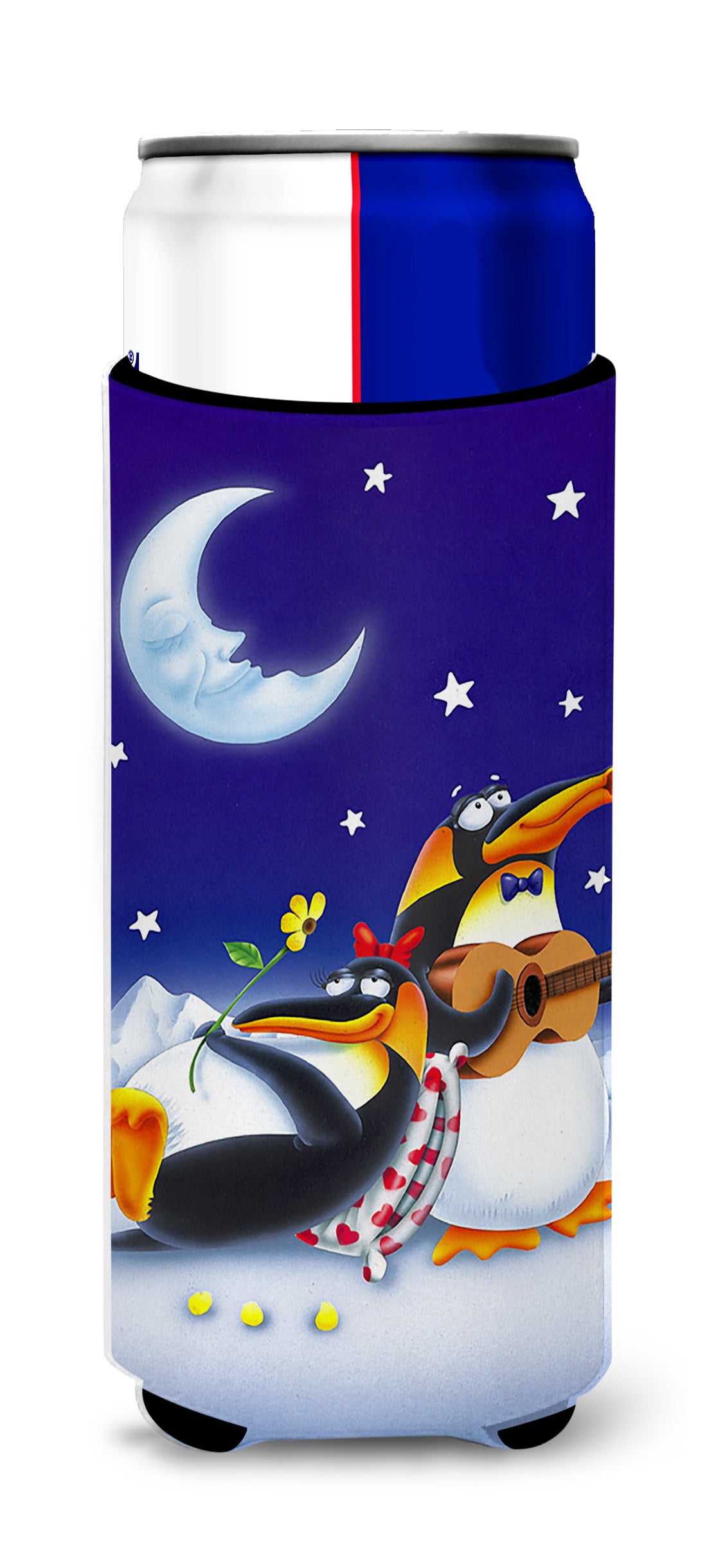 Music under the Moon Penguins  Ultra Beverage Insulators for slim cans APH0243MUK