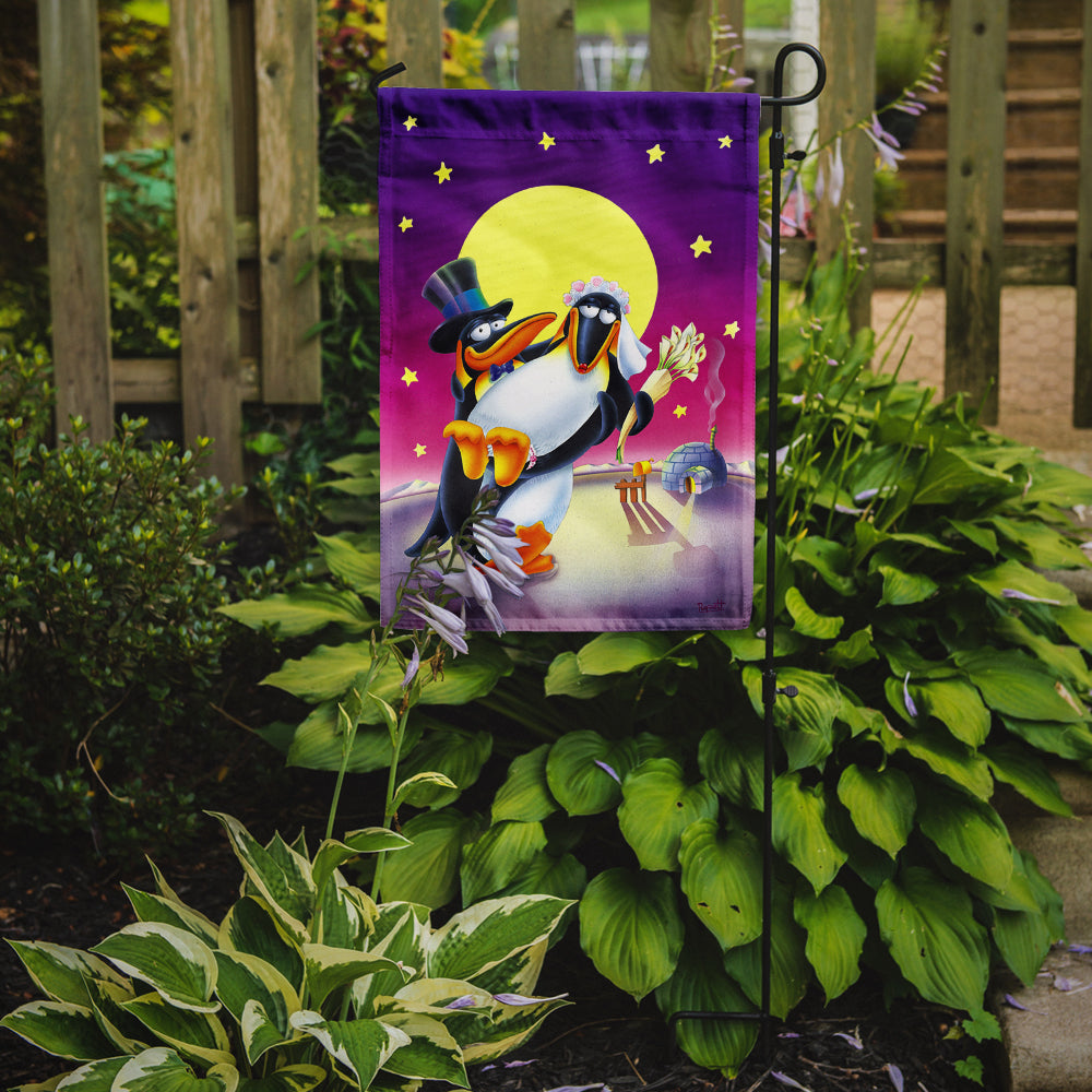 Just Married Wedding Penguins Flag Garden Size APH0244GF  the-store.com.