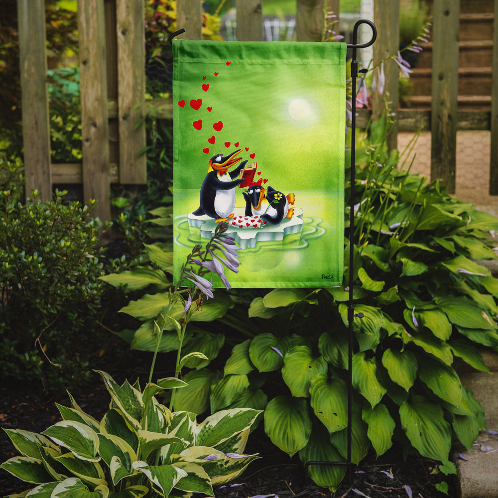 Caroline's Treasures My Love Song Penguins Garden Flag - Outdoor Decorative Yard Flag