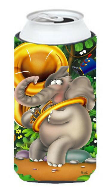 Elephant playing the Tuba Tall Boy Beverage Insulator Hugger APH0248TBC by Caroline&#39;s Treasures