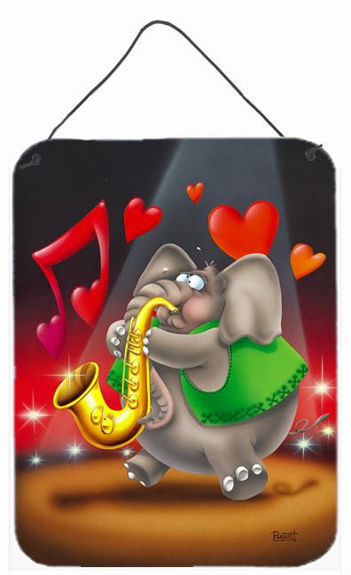 Elephant playing the Saxaphone Wall or Door Hanging Prints APH0250DS1216 by Caroline&#39;s Treasures