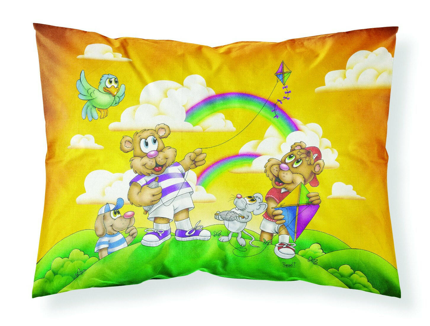 Bears Flying a Kite Fabric Standard Pillowcase APH0374PILLOWCASE by Caroline's Treasures