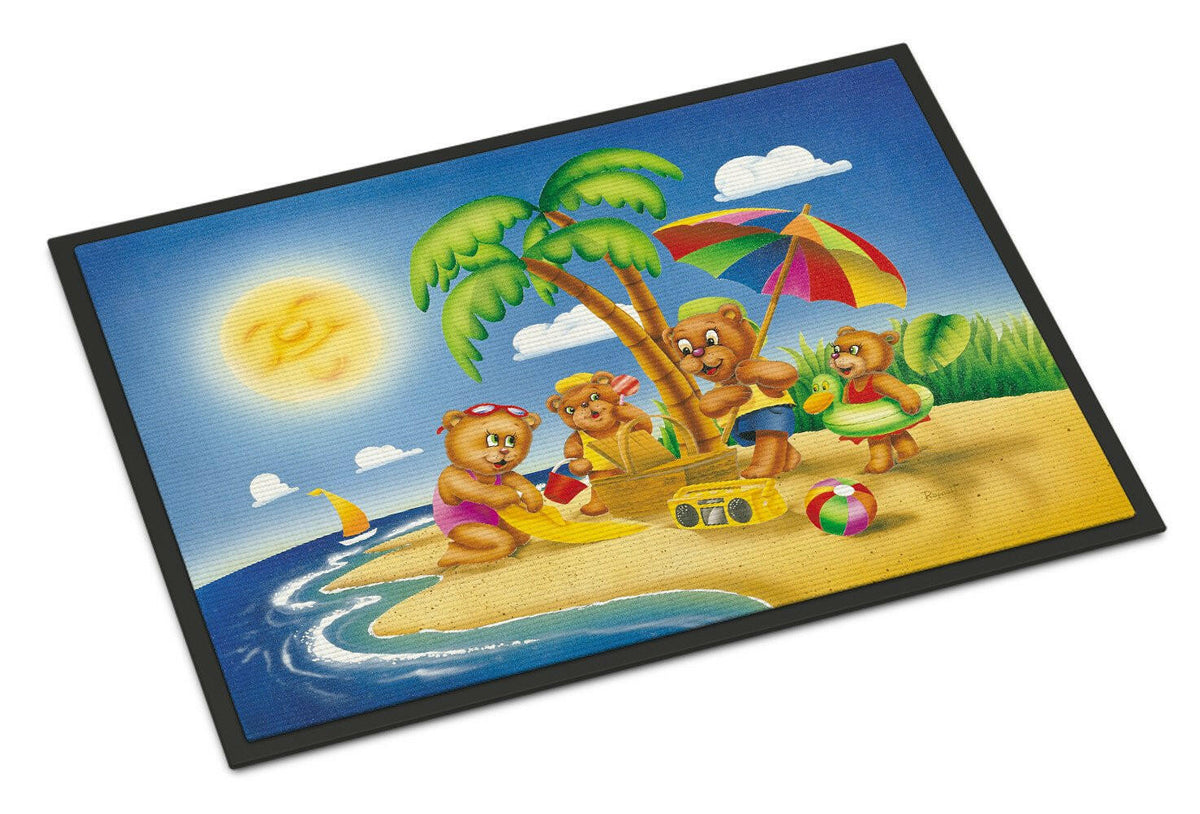 Bears Playing at the Beach Indoor or Outdoor Mat 24x36 APH0375JMAT - the-store.com