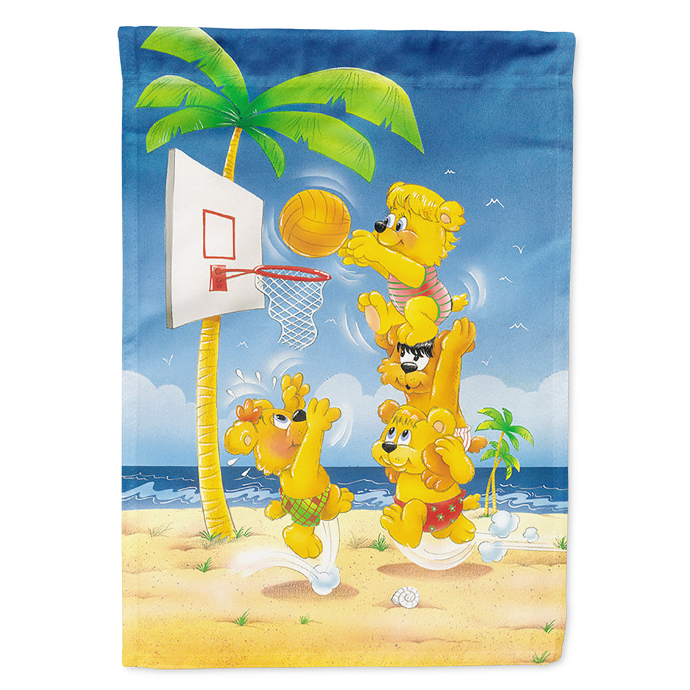 Bears playing Basketball Flag Canvas House Size  the-store.com.