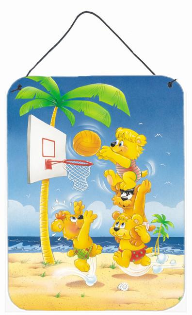Bears playing Basketball Wall or Door Hanging Prints APH0388DS1216 by Caroline&#39;s Treasures