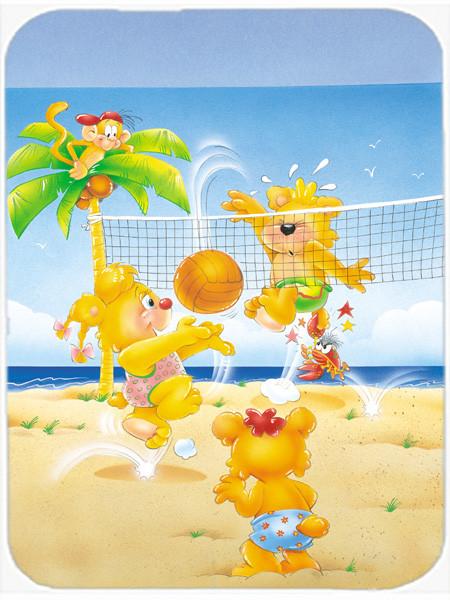 Bears playing Volleyball Glass Cutting Board Large APH0389LCB by Caroline&#39;s Treasures