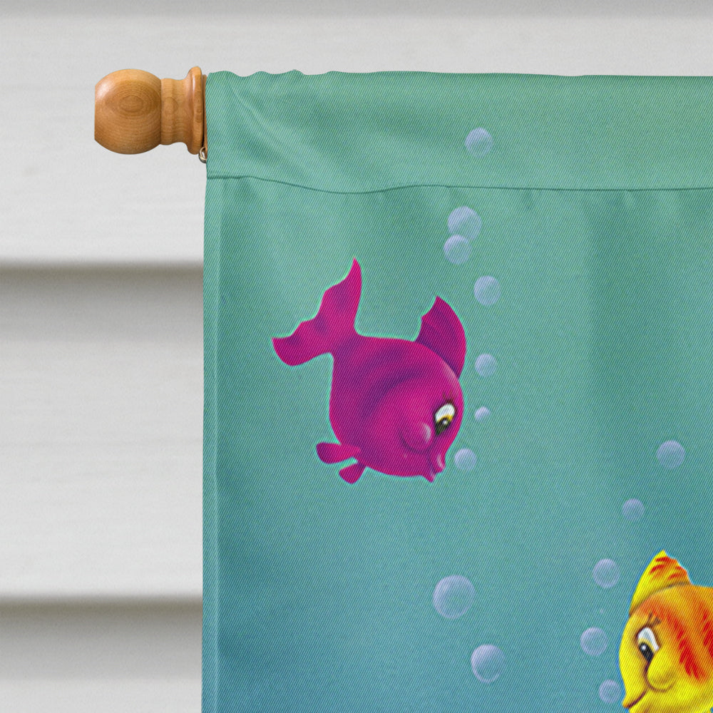 Teddy Bear Mermaid and Diver Flag Canvas House Size APH0414CHF  the-store.com.