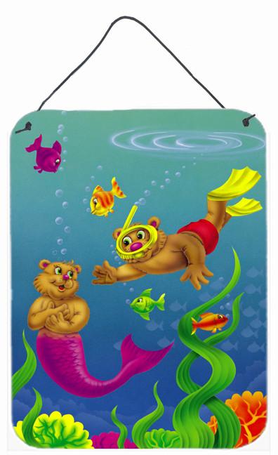 Teddy Bear Mermaid and Diver Wall or Door Hanging Prints APH0414DS1216 by Caroline&#39;s Treasures