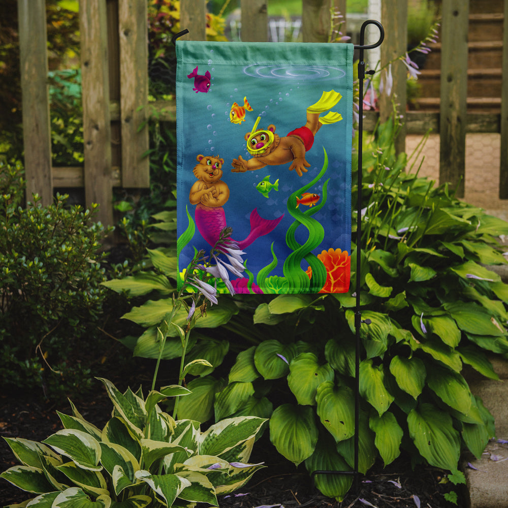 Teddy Bear Mermaid and Diver Flag Garden Size  the-store.com.