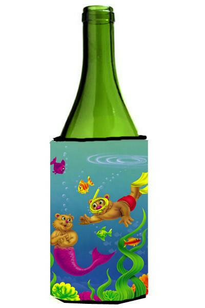 Teddy Bear Mermaid and Diver Wine Bottle Beverage Insulator Hugger APH0414LITERK by Caroline's Treasures