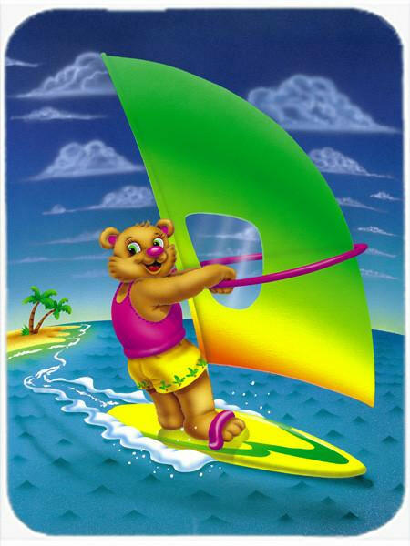 Caroline's Treasures Teddy Bear Sailing Glass Cutting Boards – Durable, Decorative Kitchen Art Large APH0416LCB