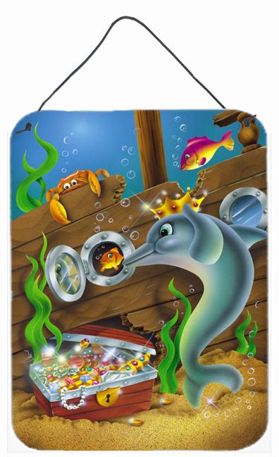 Dolphins Treasure Chest Wall or Door Hanging Prints APH0420DS1216 by Caroline&#39;s Treasures