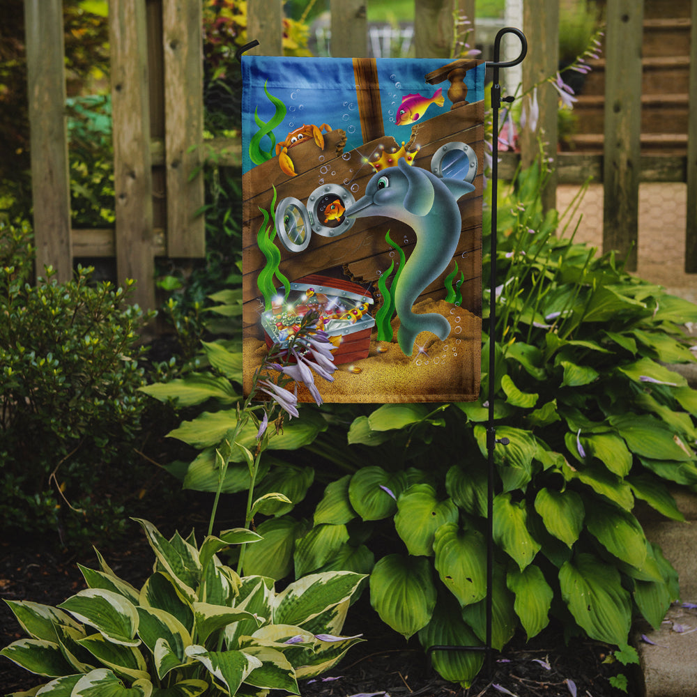 Dolphins Treasure Chest Flag Garden Size  the-store.com.