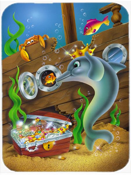 Dolphins Treasure Chest Glass Cutting Board Large APH0420LCB by Caroline&#39;s Treasures