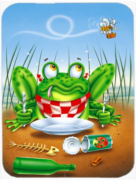 Frog Happy Plate Glass Cutting Board Large APH0520LCB by Caroline&#39;s Treasures
