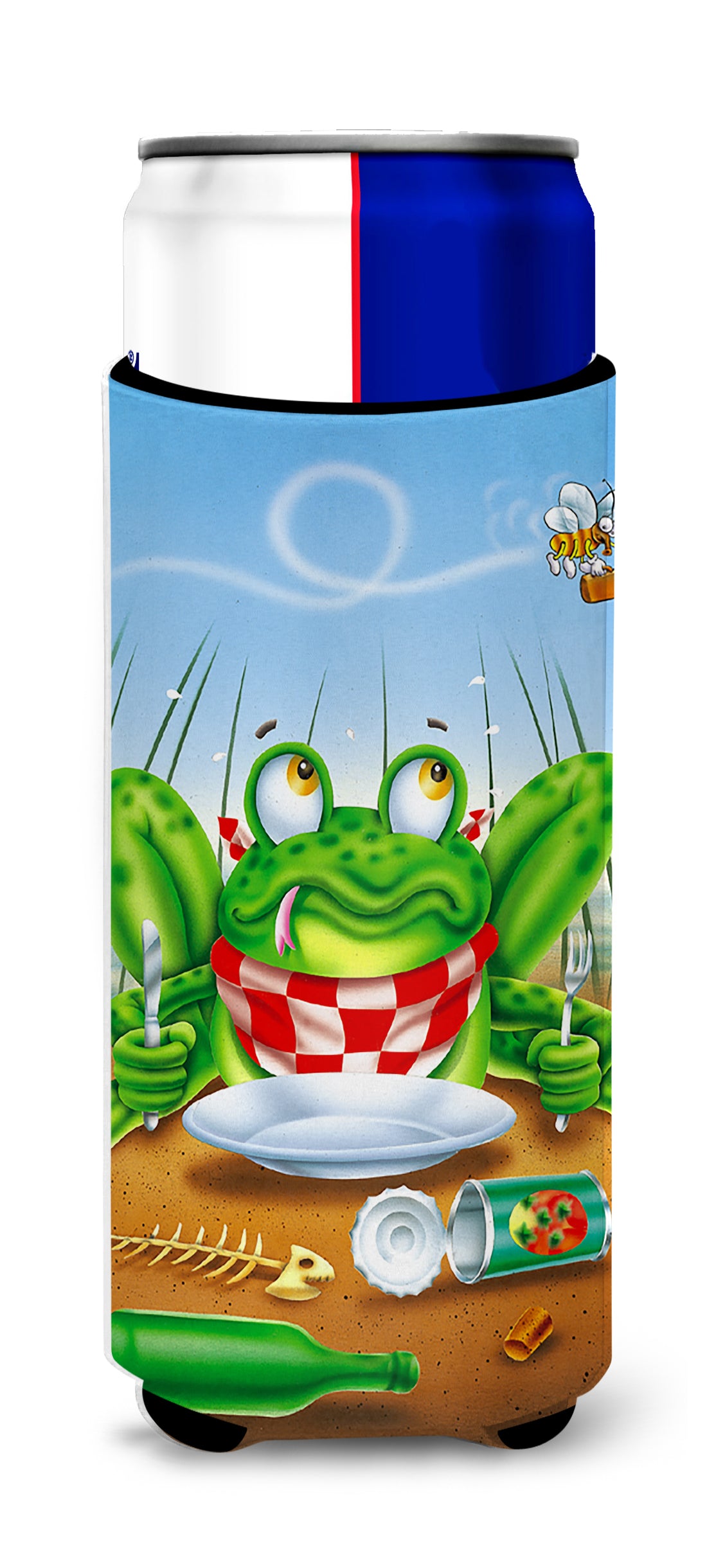 Frog Happy Plate  Ultra Beverage Insulators for slim cans APH0520MUK