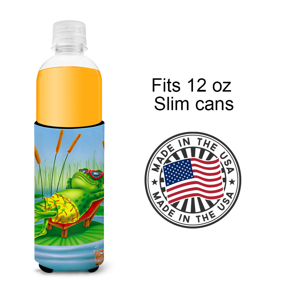 Frog Chilaxin on the Lilly Pad  Ultra Beverage Insulators for slim cans APH0521MUK  the-store.com.