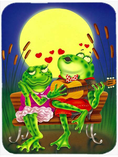 Frog Love Songs Glass Cutting Board Large APH0522LCB by Caroline&#39;s Treasures