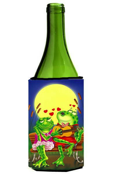Frog Love Songs Wine Bottle Beverage Insulator Hugger APH0522LITERK by Caroline&#39;s Treasures