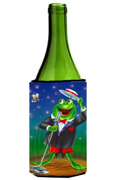 Frog Comedy Routine Wine Bottle Beverage Insulator Hugger APH0523LITERK by Caroline&#39;s Treasures