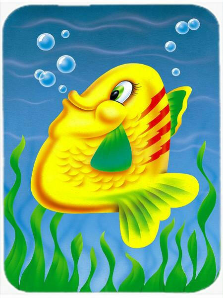 Yellow Fish Glass Cutting Board Large APH0527LCB by Caroline's Treasures