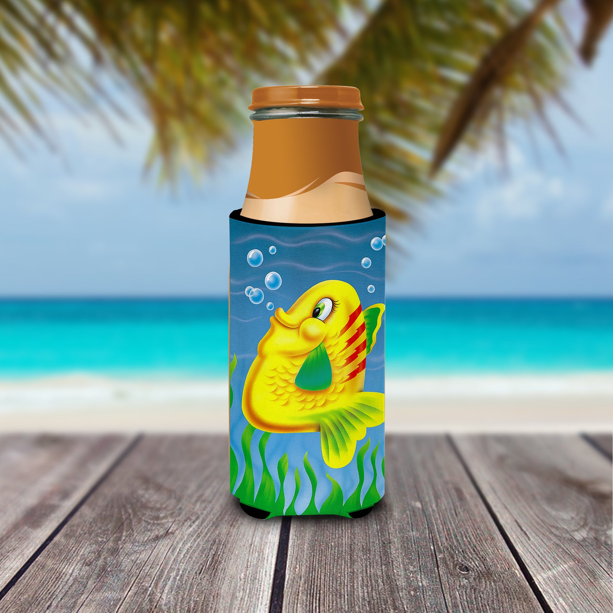 Yellow Fish  Ultra Beverage Insulators for slim cans APH0527MUK  the-store.com.