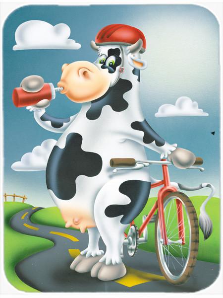 Cow on a Bike Ride Glass Cutting Board Large APH0532LCB by Caroline&#39;s Treasures