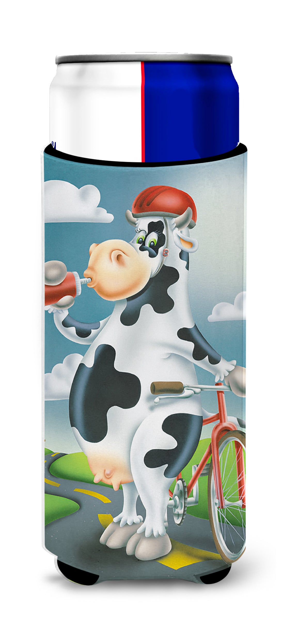 Cow on a Bike Ride Michelob Ultra Beverage Isolateurs pour canettes minces APH0532MUK