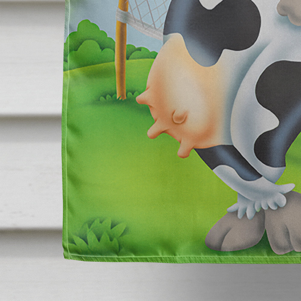 Cow playing Tennis Flag Canvas House Size APH0533CHF  the-store.com.