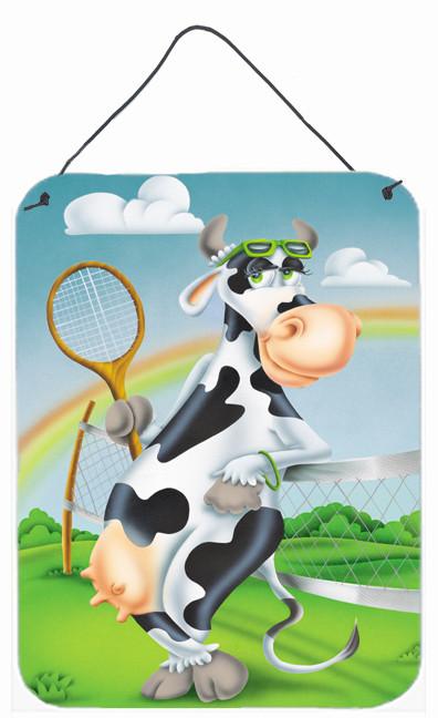 Cow playing Tennis Wall or Door Hanging Prints APH0533DS1216 by Caroline&#39;s Treasures